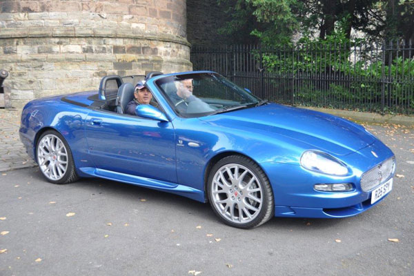 Convertible with the top down